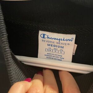 Vintage Champion Reverse Weave Crewneck Sweatshirt Women's Med black